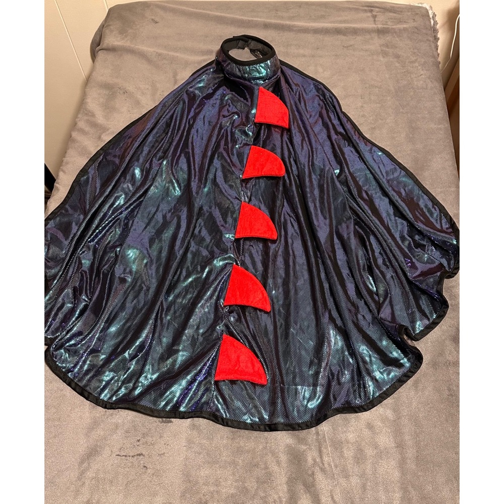 Pottery Barn Kids Light Up Dragon Cape Iridescent Blue Purple Metallic Costume
